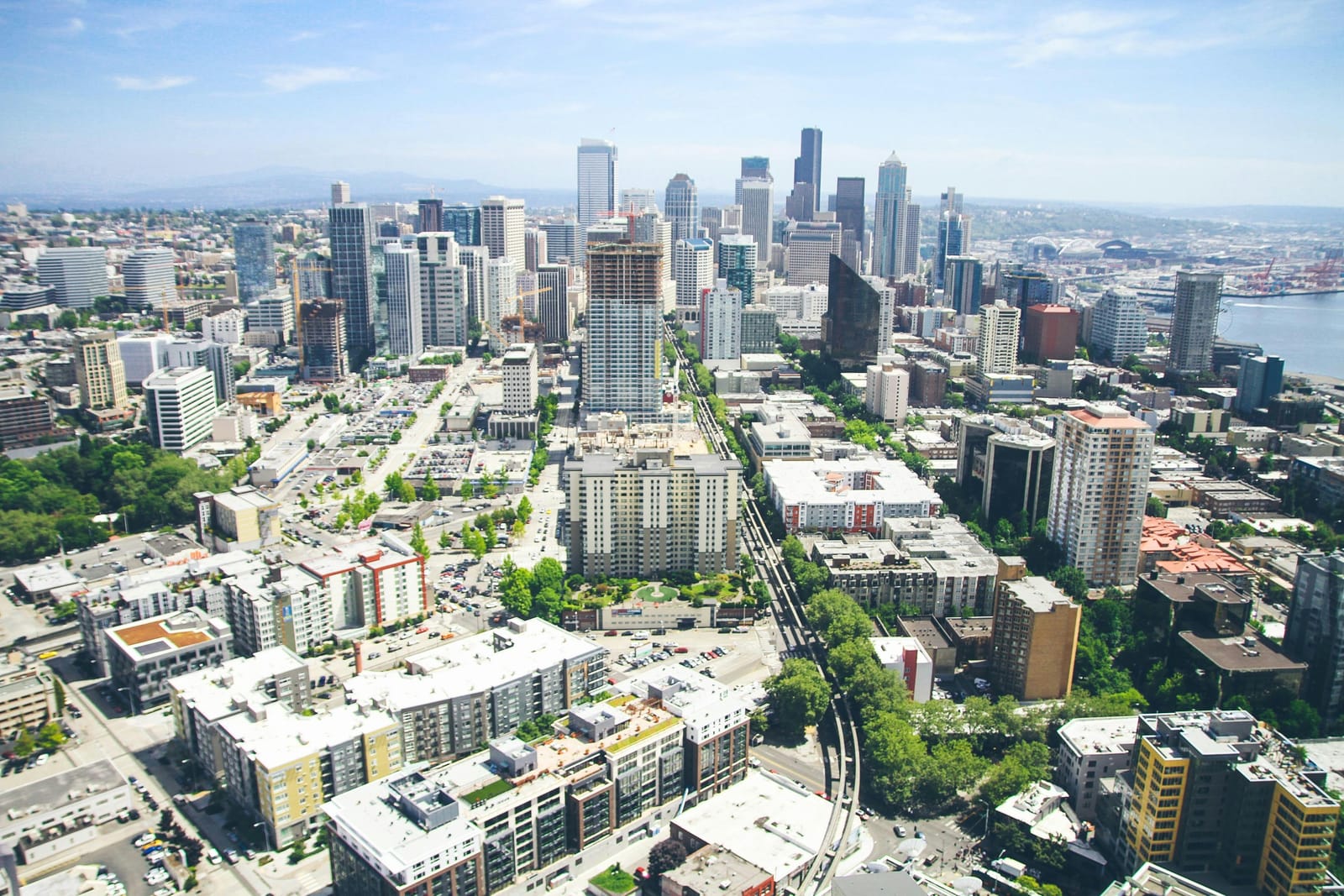 Aerial view of a Southern California neighborhood